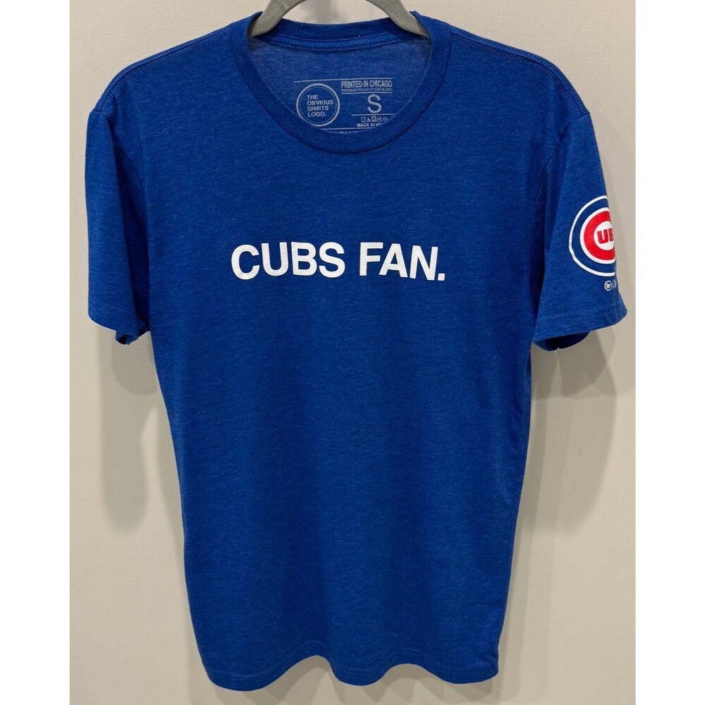 Chicago Cubs - Obvious Shirts CUBS FAN. T-Shirt - Men's Size Small - Blue
